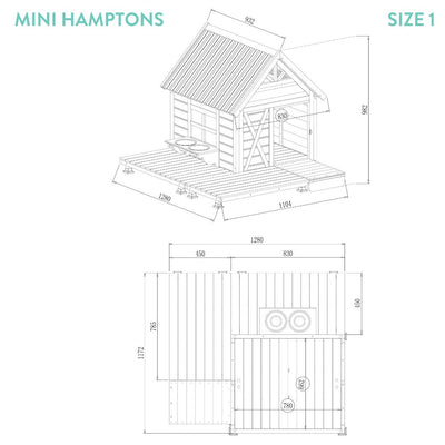 Mini Hamptons Lockable Wooden Dog House With Deck
