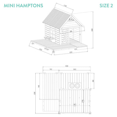 Mini Hamptons Lockable Wooden Dog House With Deck