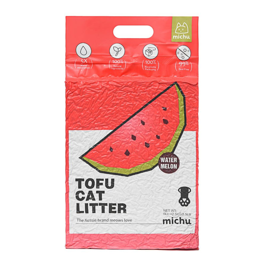 Michu Tofu Natural Clumping Cat Litter | Watermelon