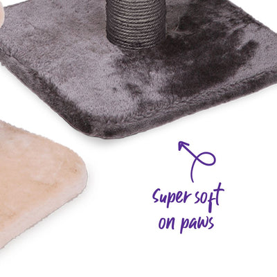 High Bed Scratching Post for Large Cats, Charcoal Plush