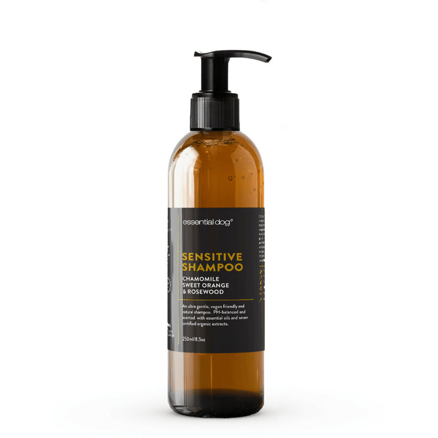 Essential Dog Pet Grooming 250ml Sensitive Dog Shampoo, Chamomile, Sweet Orange & Rosewood