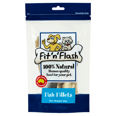 Fit N Flash Pet Treats Fit'n’Flash Natural Dog Treats, Fish Fillets 50g