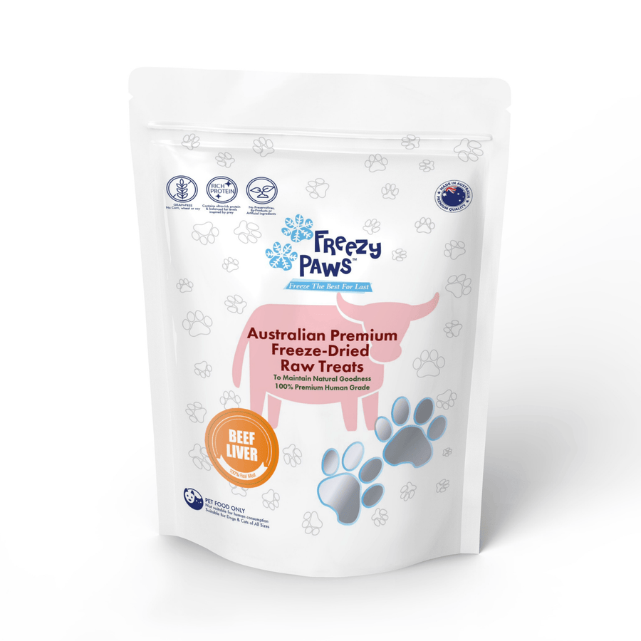 Freezy Paws Pet Treats Premium Human Grade Freeze-Dried Raw Pet Treats, Beef Liver 100g