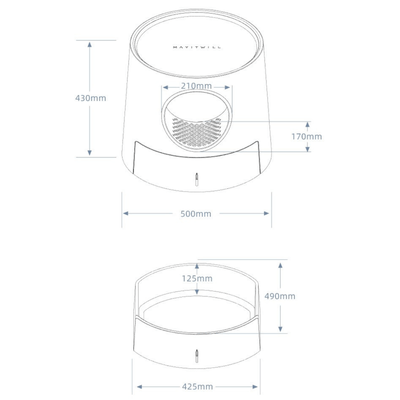 Furrytail Litter Box Mayitwill Cat Castle Semi Closed Litter Box with Scoop, White