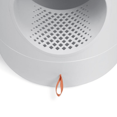 Furrytail Litter Box Mayitwill Cat Castle Semi Closed Litter Box with Scoop, White