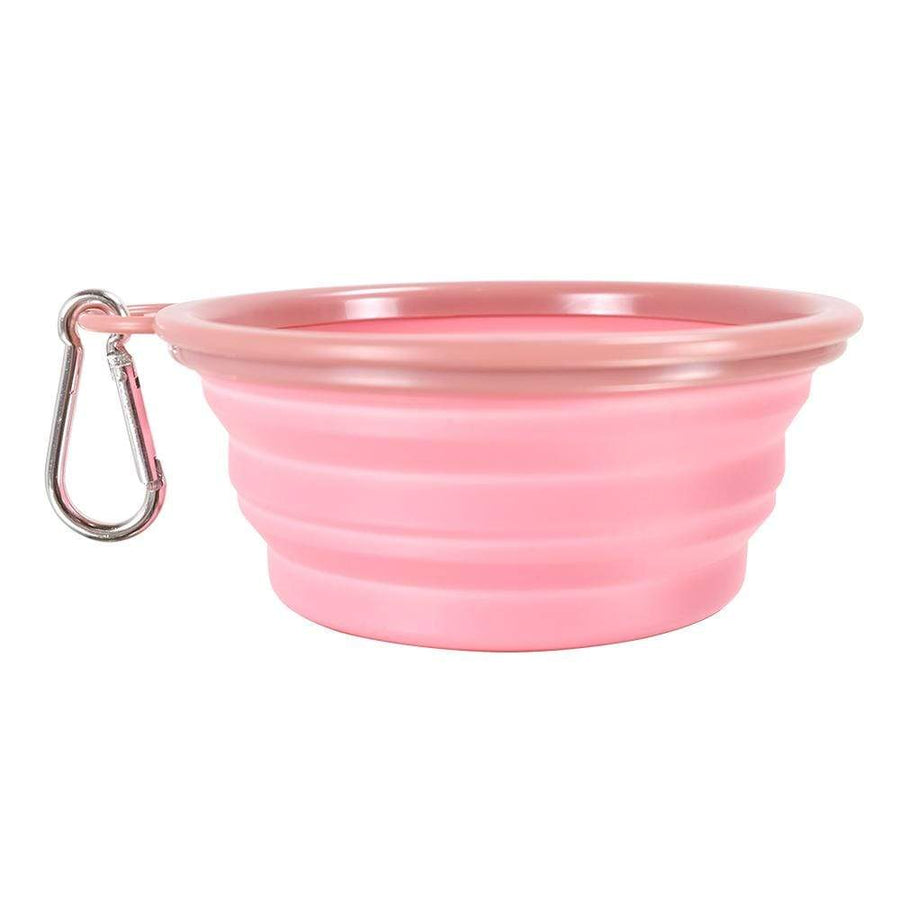 Ibiyaya Pet Bowl Ibiyaya Quick Bite Collapsible Dog Bowl, Pink