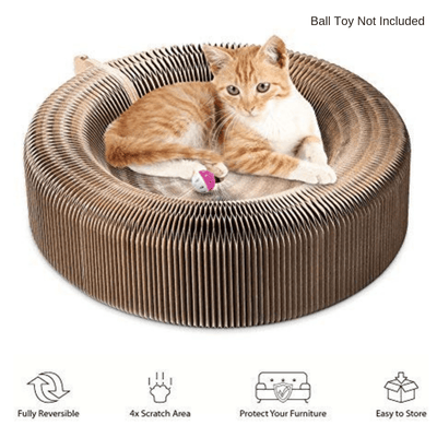 Modern Pets Cat Scratcher Cat Scratcher Collapsible Lounge, Round Scratching Board & Bed