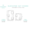Modern Pets Cat Tree 3-Floor Elevated Cat Condo With Sisal Scratcher
