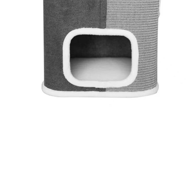 Modern Pets Cat Tree Tri-Level Square Cat Condo with Sherpa Lining