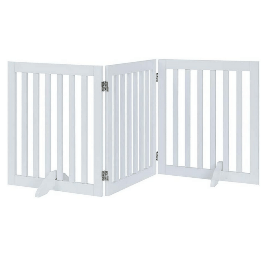 Modern Pets Containment Three Panel Freestanding Dog Gate, White