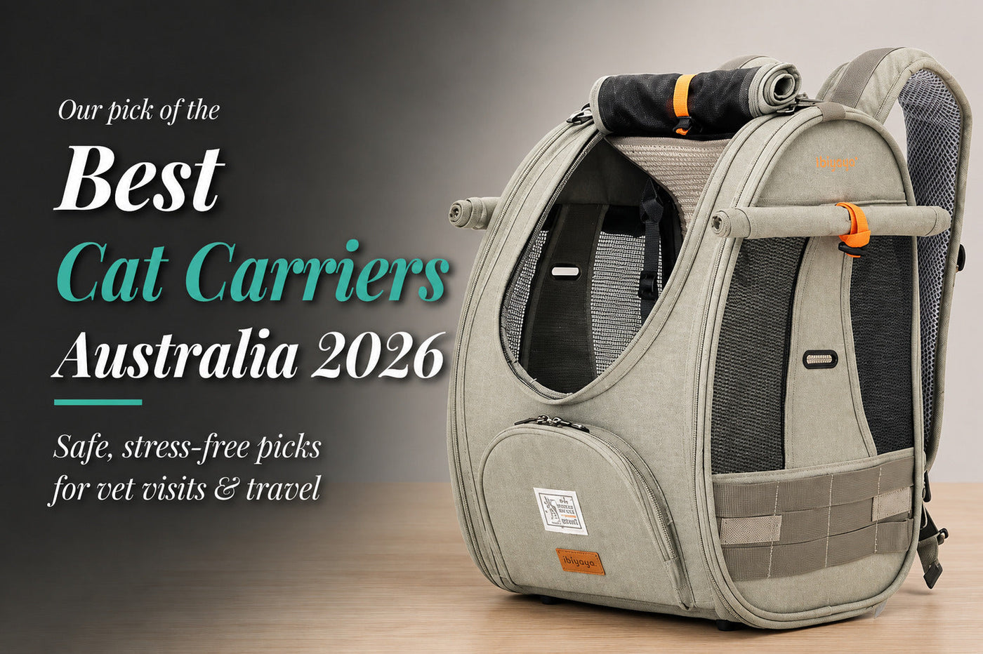 Best cat carriers Australia 2026 featuring an Ibiyaya cat carrier backpack for safe and comfortable travel