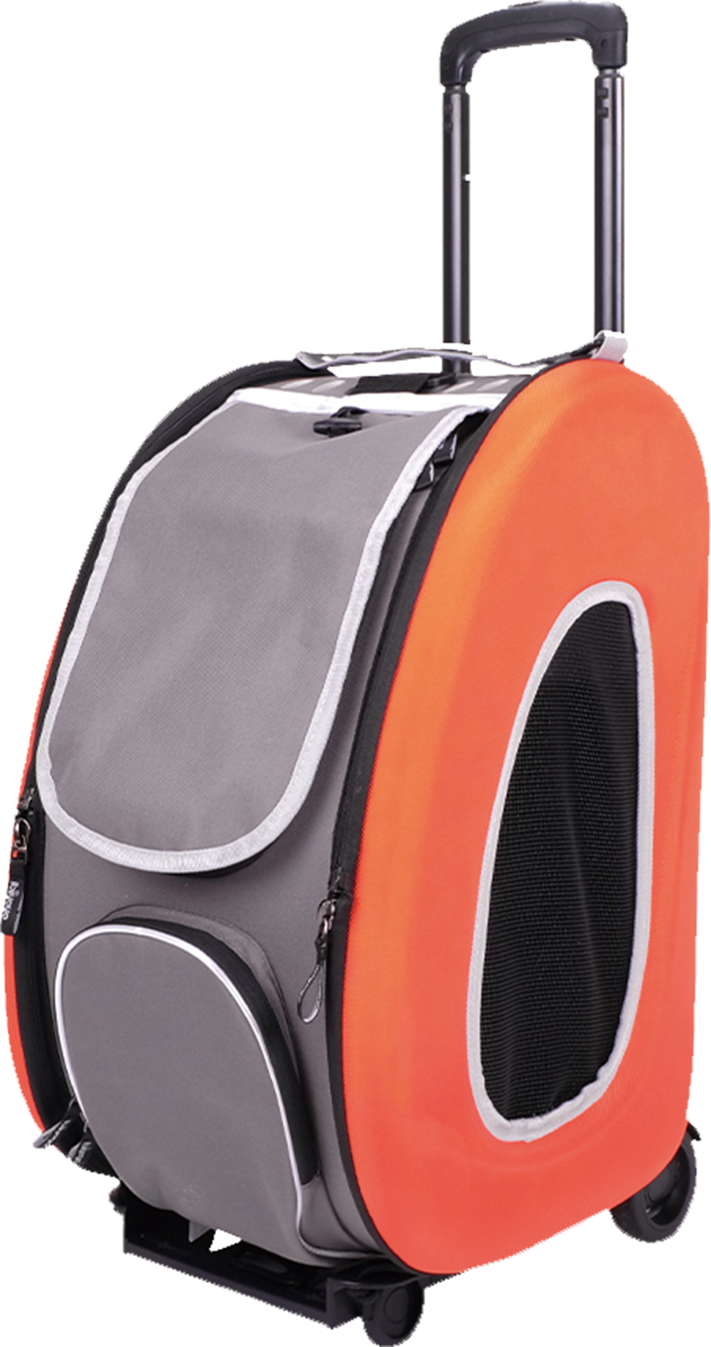 Ibiyaya EVA 4-in-1 Combo Pet Carrier on Wheels, Tangerine
