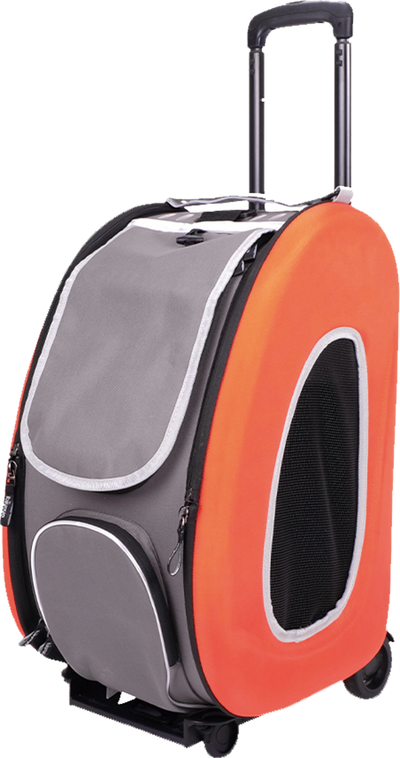 Ibiyaya EVA 4-in-1 Combo Pet Carrier on Wheels, Tangerine