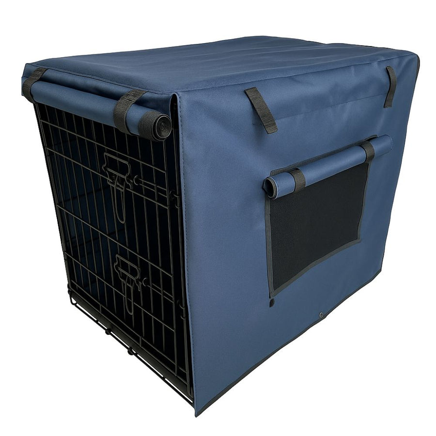 Dog Crate Cover with Windows, Blue