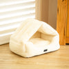 Calming Faux Fur Cat Chalet Bed