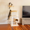 Premium Solid Wood and Natural Wicker Cat Tree