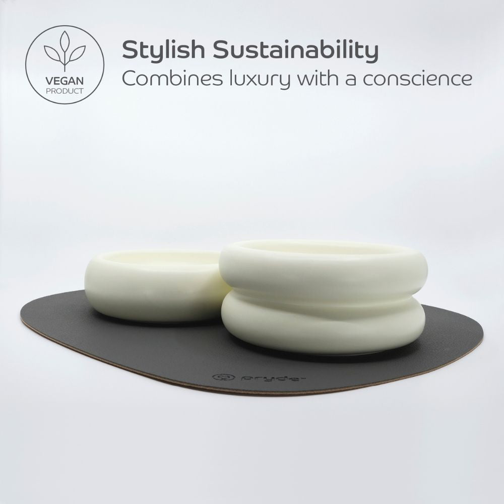 Reversible Cat and Dog Food Mat, Charcoal-Oatmeal