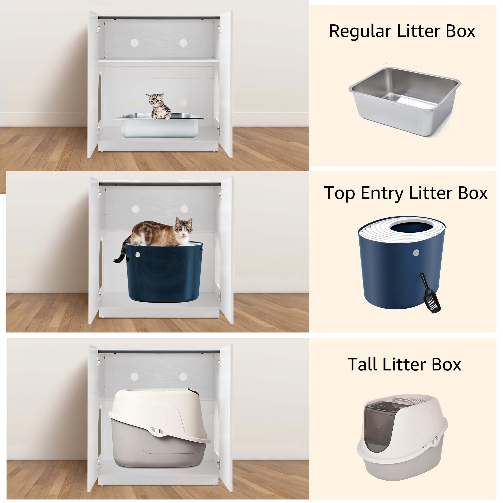 Loft Cat Litter Cabinet, White