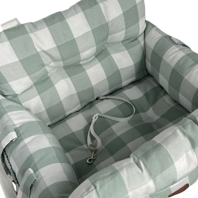 Premium Dog Car Seat, Green Buffalo Check