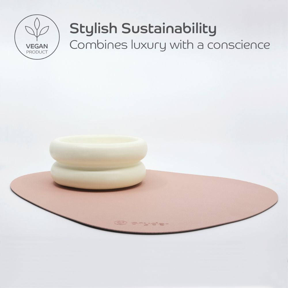 Reversible Cat and Dog Food Mat, Blush-Charcoal