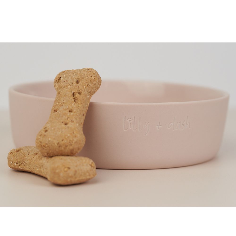 Large Ceramic Dog Bowl, Rose Quartz