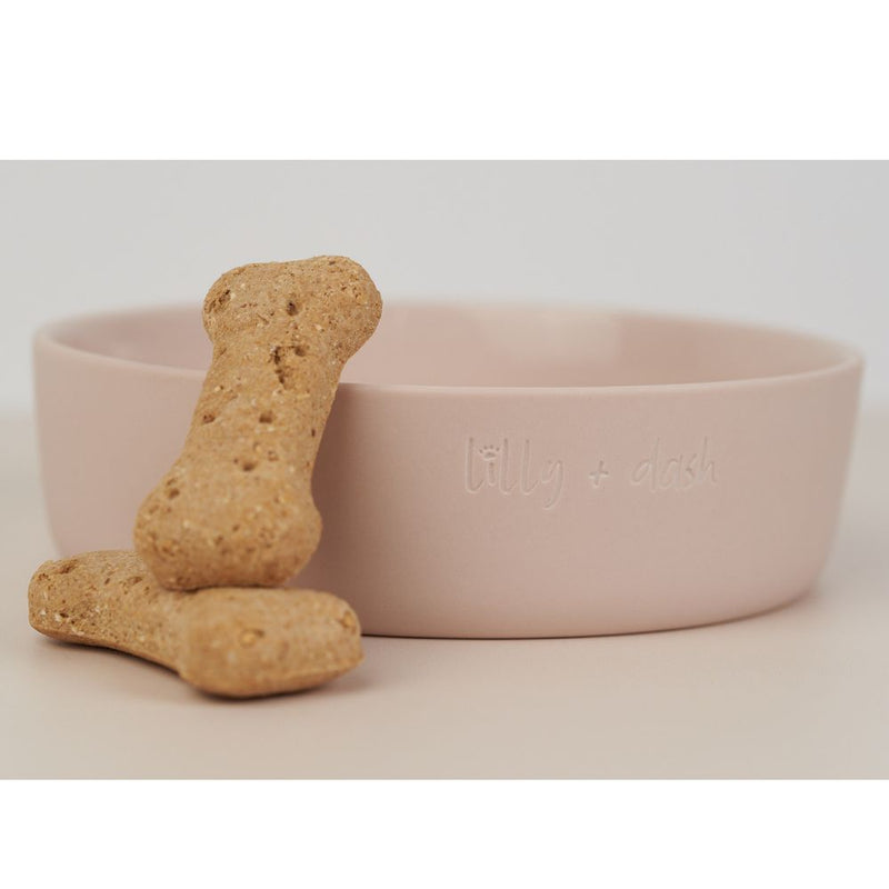 Ceramic Dog Bowl, Rose Quartz