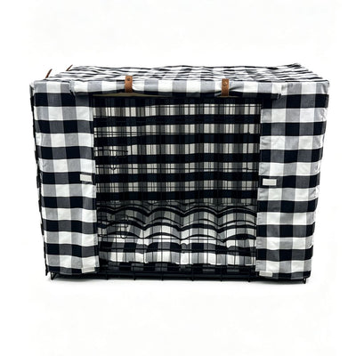 Premium Dog Crate Cover, Black and White Check