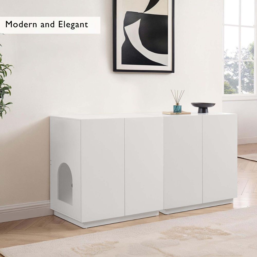 Loft Cat Litter Cabinet, White