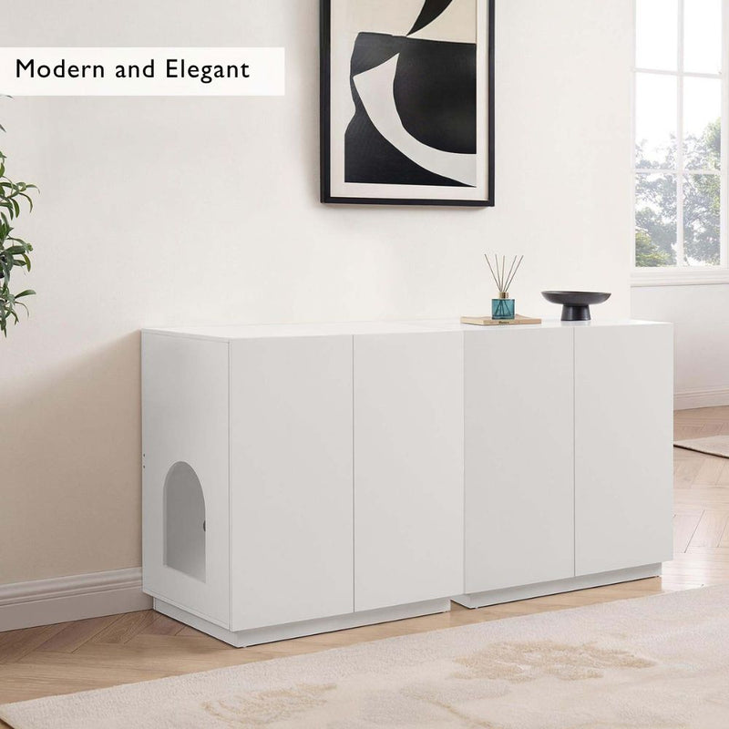 Loft Cat Litter Cabinet, White