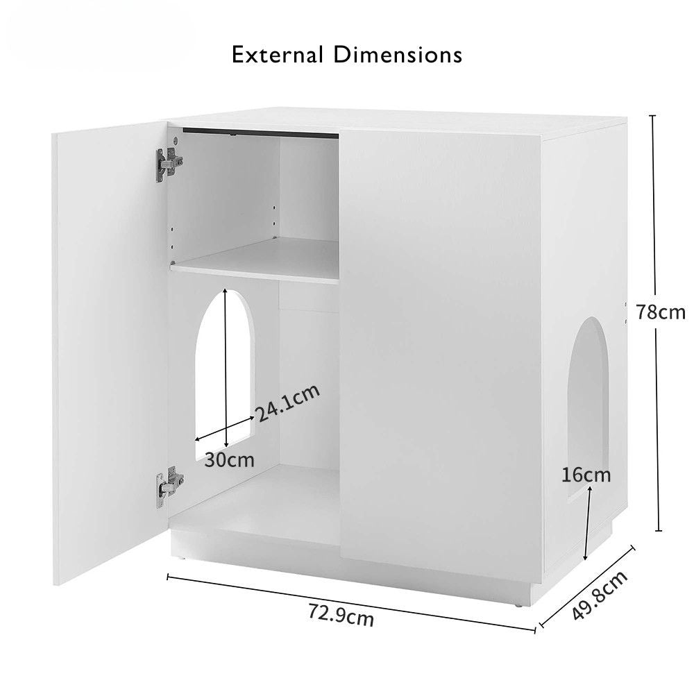 Loft Cat Litter Cabinet, White