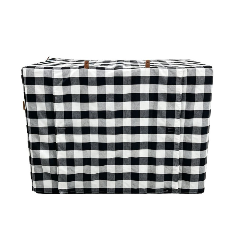 Premium Dog Crate Cover, Black and White Check