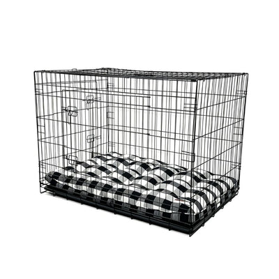 Luxury Dog Crate Mattress, Black and White Check