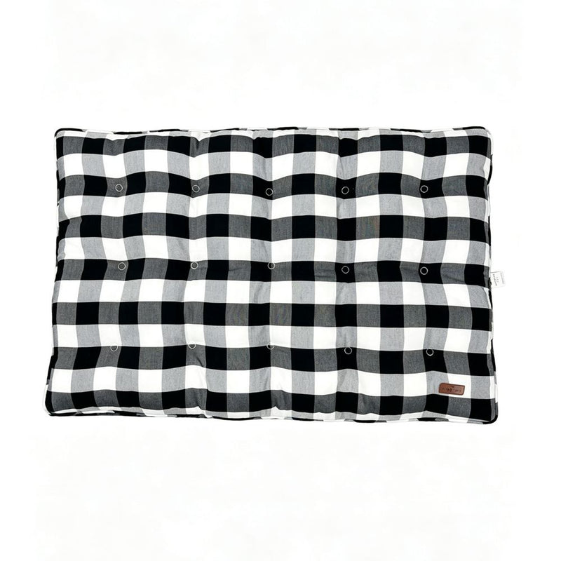 Luxury Dog Crate Mattress, Black and White Check