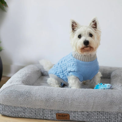 Blue Cloud Knitted Dog Jumper