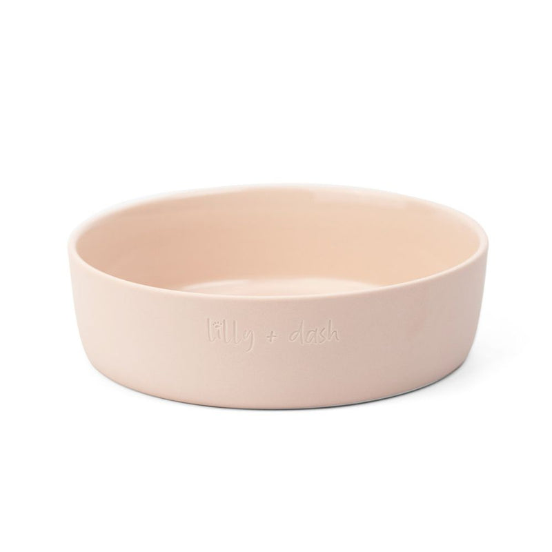 Ceramic Dog Bowl, Rose Quartz