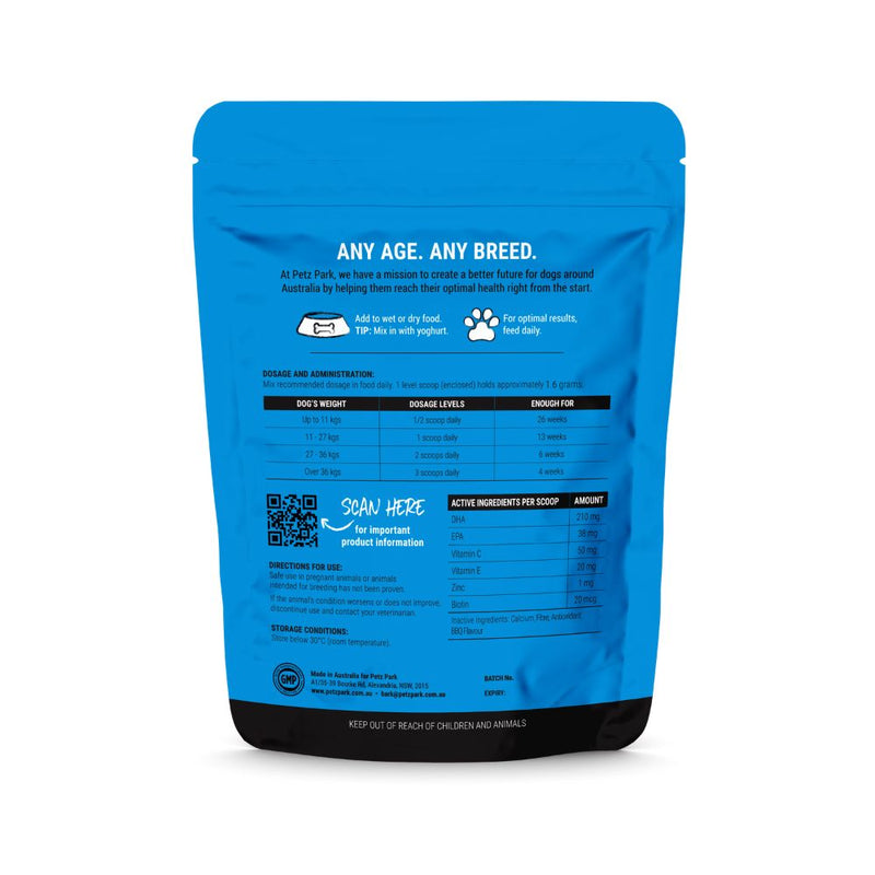 Petz Park Supplement For Dogs | Skin + Coat