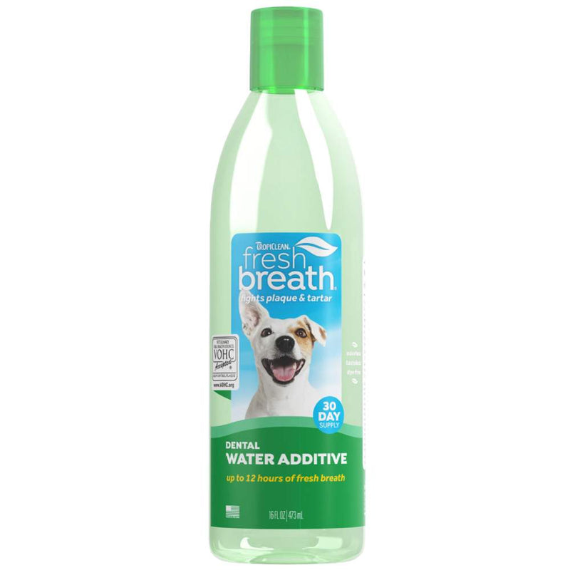 TropiClean Fresh Breath Dental Health Solution for Dogs Original 473mL