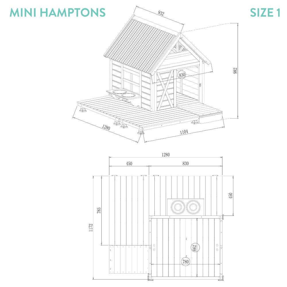 Mini Hamptons Lockable Wooden Dog House With Deck
