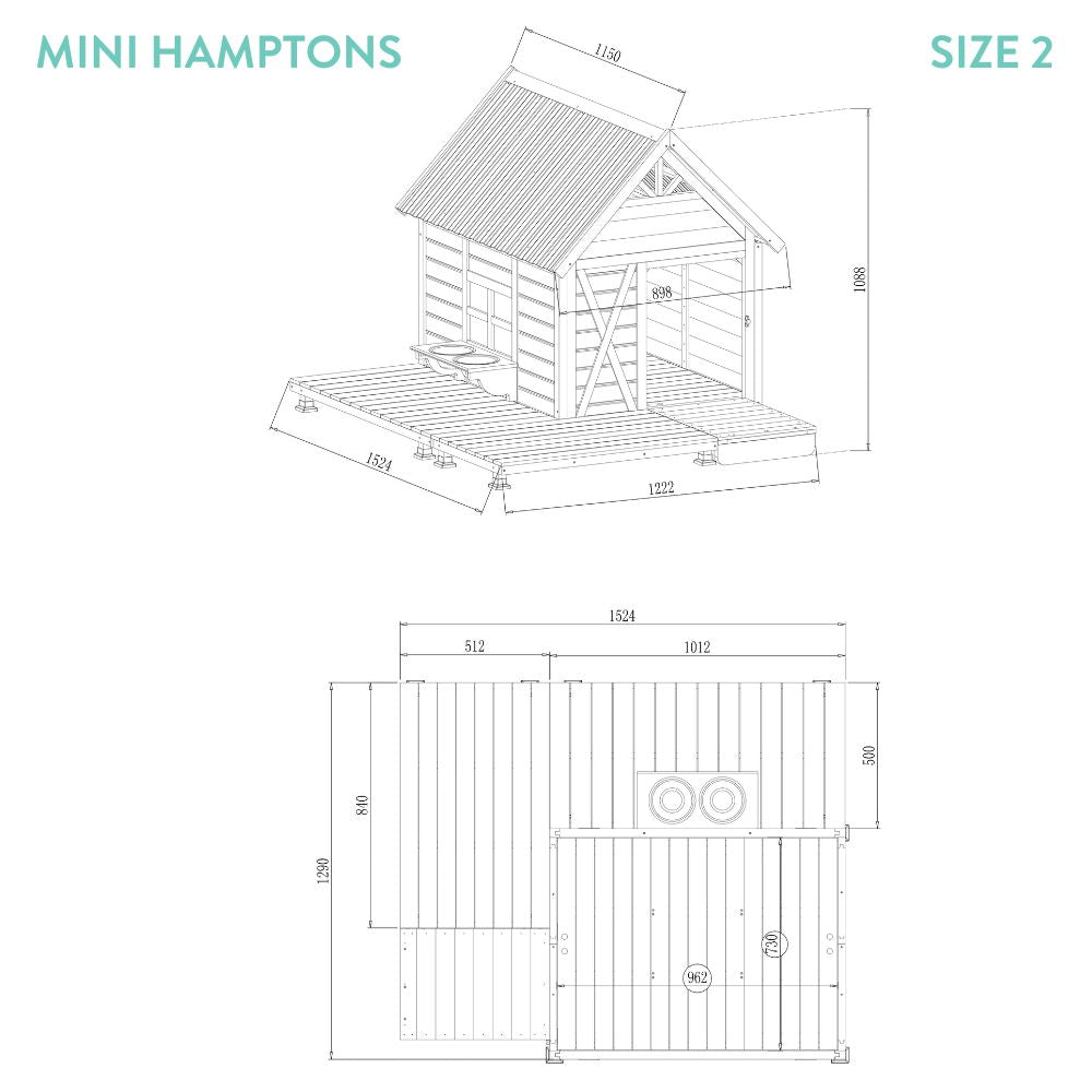 Mini Hamptons Lockable Wooden Dog House With Deck