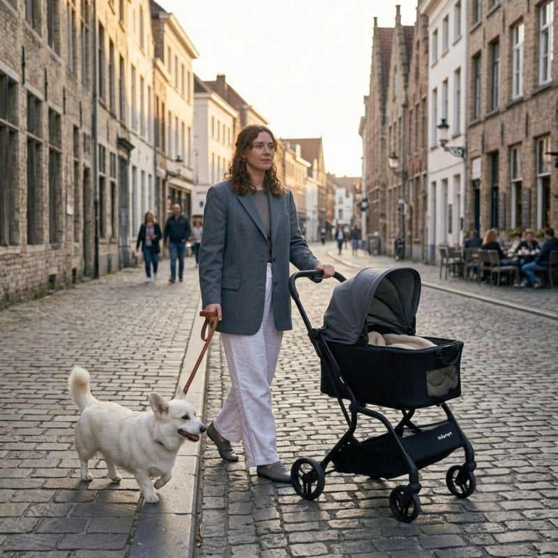Ibiyaya HUE-GO Detachable Pet Stroller & Capsule, Stone Grey
