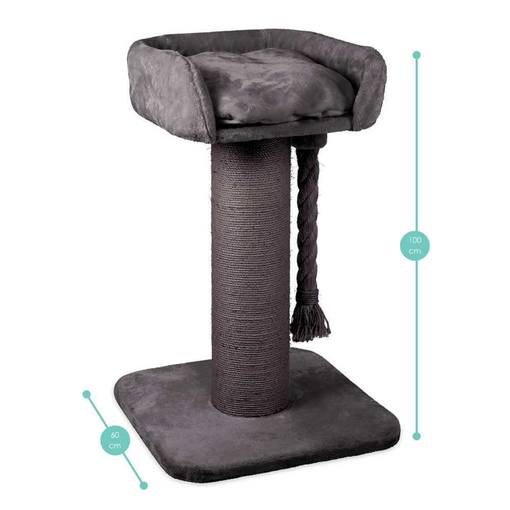 High Bed Scratching Post for Large Cats, Charcoal