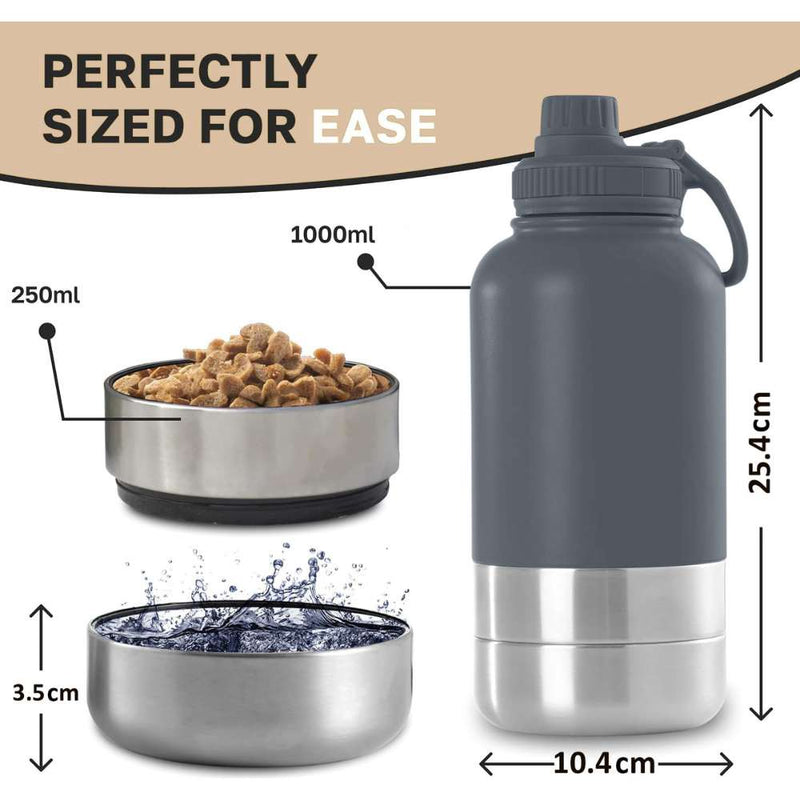 Portable 3-in-1 Insulated Dog Water Bottle