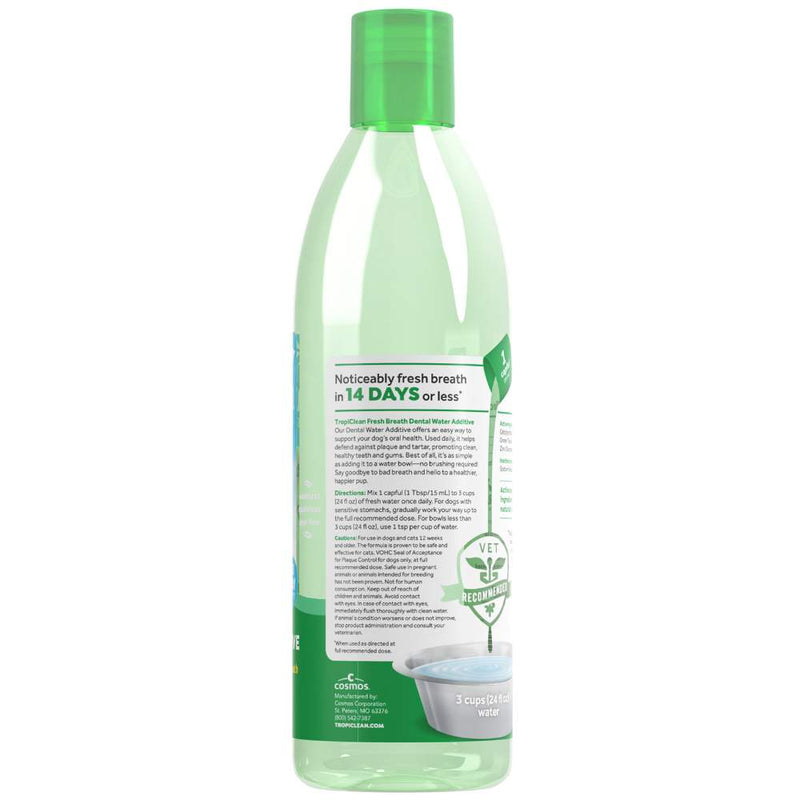 TropiClean Fresh Breath Dental Health Solution for Dogs Original 473mL