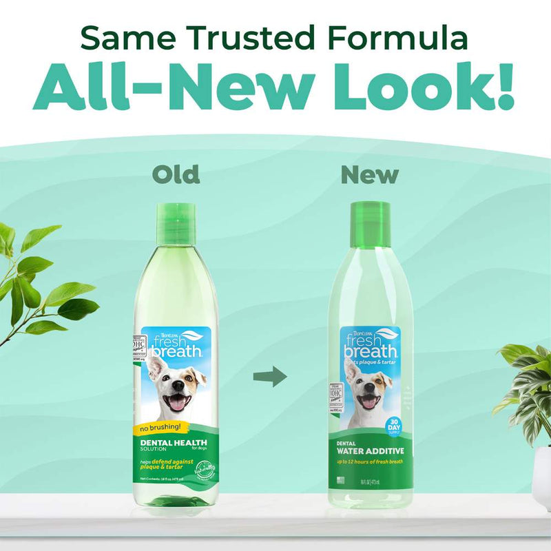 TropiClean Fresh Breath Dental Health Solution for Dogs Original 473mL