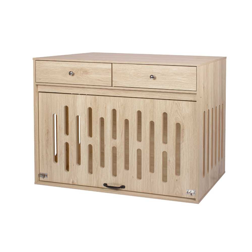 Furniture Style Dog Crate with Storage Drawers