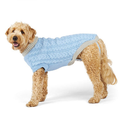 Blue Cloud Knitted Dog Jumper