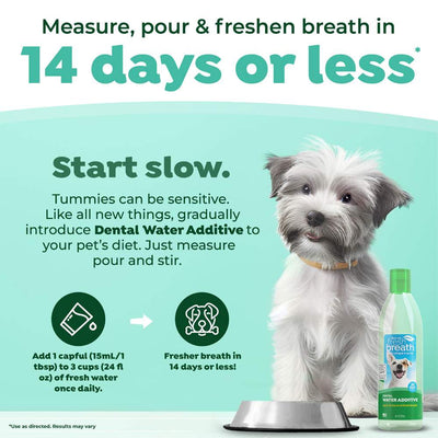 TropiClean Fresh Breath Dental Health Solution for Dogs Original 473mL