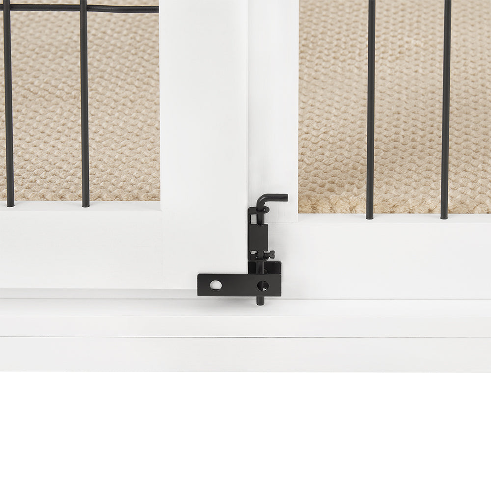 Sliding Door Wooden Dog Crate, White