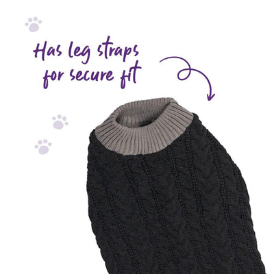 Black Knitted Dog Jumper