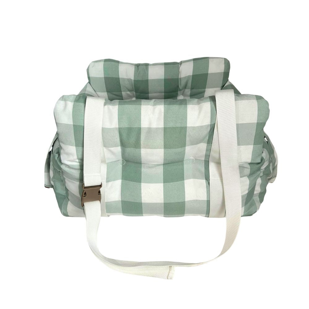 Premium Dog Car Seat, Green Buffalo Check